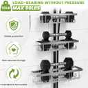 vorona Shower Caddy Hanging, 3 Tier Adjustable Rustproof Shower Organizer Hanging, Anti-Slip Buckle, Stainless Steel Shower Racks for Inside Shower with 8 Hooks, Shower Rack Bathroom Accessories