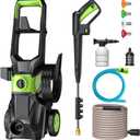 Electric Pressure Washer, 4800PSI Max 3.2GPM High Pressure Power Washer with 4 Quick Connect Nozzles, Foam Cannon, 33FT Outlet Hose, 10FT Inlet, 36FT Power Cord for Car/Patio/Garden/Home Cleaning