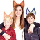 RUNUP 4PCS Dog Ears Headbands Plush Ears Headband Blue Party Accessories Headbands Set-Blue, Dark Blue, Orange, Brown