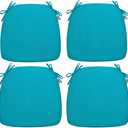 Magpie Fabrics Outdoor/Indoor 17"x16"x2" Chair Cushions with Ties Set of 4, Waterproof All Weather U-Shape Seat Pads Decoration for Patio Garden Furniture Home Office (Teal)