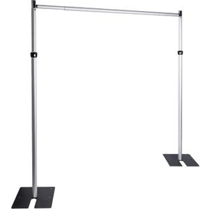 Stand 8 Ft Height Artificial Flower Stand Adjustable Suitable for 5-8 Ft Width Flower Grass Wall Panels Mounting Hardware,Easy to Install (Sliver)