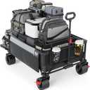 TIMBER RIDGE 600L Beast Wagon 26" W Extra Wide All Terrain Folding w/Big Wheels, Cargo Net & Tailgate, 26" W and 55" L, Capacity and 400lbs Heavy Duty Collapsible Portable Cart, Grey