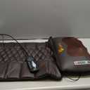 Massage-Mat, Detachable Neck Massager, Full Body Vibration Heating, Massage Pad with 10 Vibrating Motors and 9 Speed Settings for Home Office Use, Brown