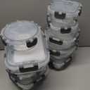 HOMBERKING 24pc Borosilicate Glass Food Storage Containers with Snap Locking Lids, Glass Meal Prep Containers, Airtight Lunch Boxes, Oven, Freezer and Dishwasher Safe, BPA Free, Kitchen Storage Set (Grey)