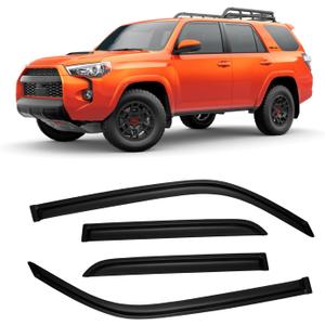 Window Visor for 2010-2024 Toyota 4Runner, Out-Channel Rain Guards Shields Vent Deflector Shade Wind Dark Smoke Ventshade Ventvisor for 10-24 4Runner, Tape-On Outside-Mount, 4PCS