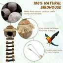 7PCS Bird Perches, Coconut Nest Hut with Ladder, Bird Swing and Stand for Small and Medium-Sized Parakeets, Conures and Budgies, Parrot Cockatiels Budgie Conure Finches Lovebirds