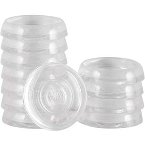 SoftTouch 1-3/8" Round Reusable Furniture Caster Cups for Couches, Chairs, Tables on Carpet or Hard Surfaces, Furniture Wheel Caster Cups with Vinyl Base, Set of 12, Clear