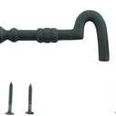 Renovators Supply Manufacturing Door Latch Lock 5.5 in. Black Wrought Iron Hook and Eye Latch for Door with Mounting Hardware