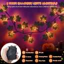 6 FT 54 LED Halloween Lights, 8 Modes & Timer Battery Operated Halloween Pumpkins Lights with Willow Vine Twig Garland, 3D Waterproof Decorations Lights for Home Indoor Wall Fireplace Mantle Party