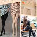 RISSCAN Fleece Lined Tights for Women Warm Control Top Pantyhose High Waist Thermal leggings Stirrup Footed Tights (L)