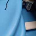 Diroan Kids Functional Desk and Chair Set, Ergonomic Height Adjustable Children School Study Desk with Tilt Desktop, Book Stand, LED Light, Metal Hook and Storage Drawer for Boys Girls(Blue) (Large)