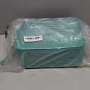 Plastic Serving Trays, 12 Pack Cafeteria Trays Plastic Fast Food Tray for DIY Projects, Painting, Beads, Organizing Supply, 9.4 X 6.7 X 0.6 Inches (Turquoise)