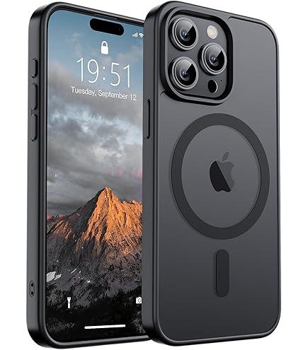 MosnovoiPhone 15 Pro Silicone Case with MagSafe: Lightweight Phone Case, Wireless Charging Compatible, Smooth Matte Finish; Black