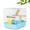 Small Bird Cage, Lightweight for Parakeets, Hanging for Parrot, Travel for Cockatiel, Outdoor Budgie, Pet Products Flat Top Economy Small Animal Cage , Blue
