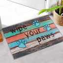 Darkyazi Colorful Door Mat 23.6" x 35.4" Waterproof and Stain-Resistant Front Door Mat, Low-Profile Floor Mats, PVC Non-Slip Doormat for Outdoor/Indoor Entrance/Kitchen(Dog Claw Floor)