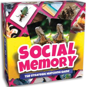 3 x Social Memory - Strategic Twist On Classic Memory Game! Great for Grandkids, Engaging Matching Cards for Families and Kids. Perfect for 2-5 Players and Family-Friendly Fun, 5.75 inches