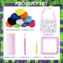 Artcome Pot Holder Weaving Loom Kit with 400 Weaving Loops of 10 Colors, Metal Crochet Hook, Shuttle, Weaving Comb, Storage Hand Bag - Potholder Loom Kit for Girls and Adults - Ideal Gift (Pink)