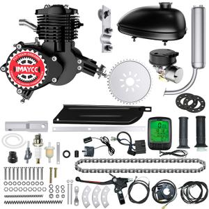 IMAYCC 80cc Bicycle Engine Kit 2 Stroke Motorized Bike Motor Conversion Kit Fit for 26-28" Bikes(80CC Black)