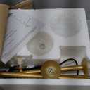 Fiqevs Upgrade Dimmable Floor Lamp, 3 Globe Mid Century Floor Lamps for Living Room with Frosted Glass Shade and 3 LED Bulbs, Vintage Modern Gold Standing Lamp for Bedrooms, Office - Antique Brass