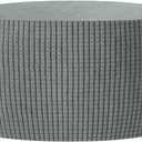 uxcell Ottomen Cover Round, Jacquard Ottomen Slipcover with Elastic Bottom Fit 50cm-58cm/19.7"-22.8" Diameter, Stretchable Footrest Stool Covers for Furniture Protector, New Gray