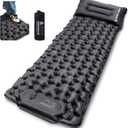 ONETIGRIS Blackcrystal Sleeping Pad, Ultralight Camping Sleeping Pad with Pillow Built-in Foot Pump Inflatable Sleeping Mat Compact for Camping Backpacking Hiking Traveling Tent