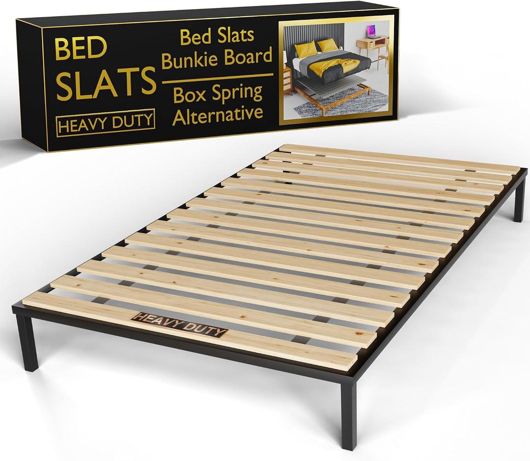 Wooden California King Bed Slats for Support Under Mattress – Replacement Wood Slats for California King Size Bed Frame – Under Mattress Support Without Extra Height – 3.38 Standard Width