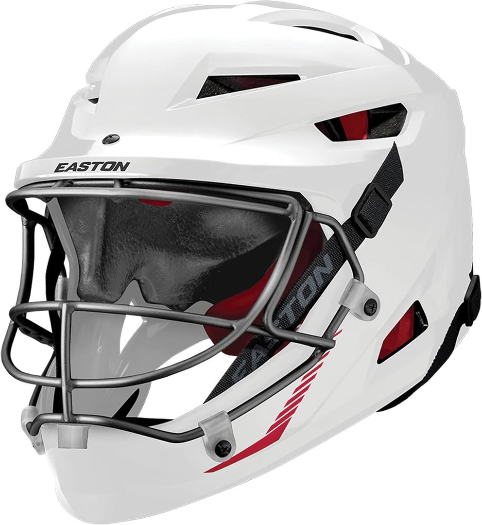 Easton | Hellcat Slowpitch Softball Helmet | Pitchers/Fielders Mask | NOCSAE Certified | Multiple Styles (L/XL | 6 7/8" - 7 1/2", White)