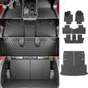 powoq 6&7 Seats Floor Mats Compatible with 2024-2026 Lexus TX350 TX500H TX550H+ Cargo Mat Cargo Liner Replacement for 2024 2025 2026 Lexus TX Accessories (Trunk Mat with Backrest Mat+Floor Mats)