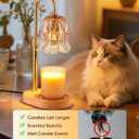 Candle Warmer Lamp Adjustable Timer - Electric Flower Glass Candles Warmers Adjustable Height Dimmable Vintage Base Modern Wax Candles Top Warmers for Small Jar Scented Wax Melts