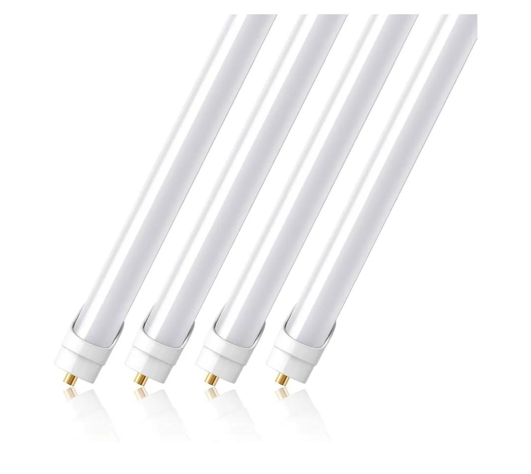 Barrina 8FT LED Bulbs, 44W 4500 Lumen 6500K Super Birght Light, T8 T10 T12 LED Fluorescent Replacement Tube, FA8 Single Pin T8 LED Bulbs 8 Foot Ballast Bypass, Dual-End Powered, Frosted Cover, 4 Packs