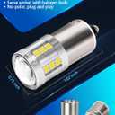 Yorkim 1156 LED Bulb White, 3000 Lumens 300% Super Brighter LED Reverse Lights, BA15S P21W 7506 1003 1141 Led Bulbs for Car Backup Tail Brake Turn Signal Blinker Lights, Pack of 2