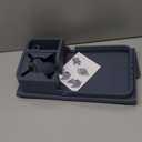 Couch Arm Cup Holder CLESOO Couch Arm Tray Anti-Slip Couch Cup Holder Silicone Sofa Armrest Tray Dual Side Pocket Couch Drink Holder Sofa Caddy Arm Remote Holder Snack Caddy with Phone Holder, Blue