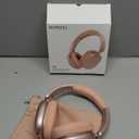 C6 Active Noise Cancelling Headphones, Wireless Over Ear Bluetooth Headphones, 60H Playtime, Lightweight Folding Deep Bass Comfort Fit Ear Cups Headset with Mic for iPad/PC/Home Rose Gold