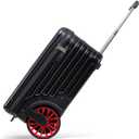 ROPLUS Extra Large Wheels Carry On Luggage Hard Shell Suitcase Top Opening Hardside Travel Luggage with TSA Lock (Black, 21-Inch)