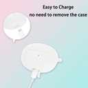 Case Cover Compatible with Baseus Bowie MC1 Pro, Ziseyoru Soft Silicone Protective Skin for Baseus Bowie MC1 Pro Earbuds with Accessories Bling Keychain for Women Girl (White)