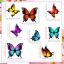 Bucherry 48 Pcs Spring Butterfly Ornaments Tree Decor Spring Hanging Wooden Monarch Butterfly with Rope Hanging Ceiling Decoration for Birthday Wedding Home Wall DIY Art Craft