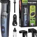 Vacuum Beard Trimmer for Men with 20 Length and Styles Adjustable, Built-in Vacuum Trimmer for Mustache, Sideburns, Facial Hair, Rechargeable Mustache Trimmer