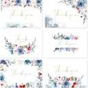 48 Pack Pre-Folded Floral Thank You Cards with Envelopes & Stickers, 6 Elegant Designs for Wedding, Baby Shower, Bridal Shower, Teacher Gifts (Crimson Bloom)