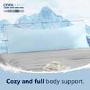 DOWNCOOL Large Body Pillow Insert with Cooling Cover - Soft Long Bed Pillow for Summer - Breathable Full Body Pillow for Adults - 20x54 inch (Blue, with Cover)