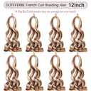 French Curl Braiding Hair Loose Wavy Extensions for Braids Curly Braiding Hair Synthetic French Curl Crochet Braids for Black Women 12 Inch Mixed Color P27/30/613