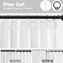 Pinch Pleated Linen Curtains for Living Room, Light Filtering Sheer Curtains 90 inches Long, Farmhouse Natural Pinch Pleat Drapes, Semi Sheer Window White Curtain with Hooks 2 Panels