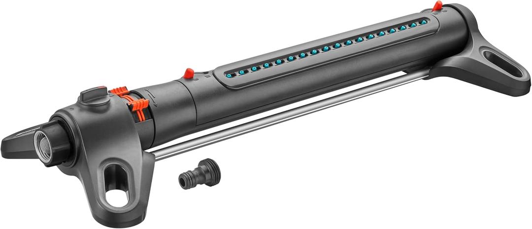 GARDENA 20570 | Up to 3800 sq ft - AquaZoom Adjustable Oscillating Yard Sprinkler, for Watering Large Area Lawn and Garden. Aquazoom Outdoor oscillating Sprinkler has Wide Heavy Duty Base.