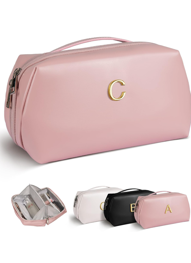 Bachelorette Party Favors, Monogram Makeup Toiletry Bag for Women, Bachelorette Gifts from Bride, Be My Maid of Honor Gifts, Bridesmaid Proposal Gifts, Elegant Bridesmaid Gifts