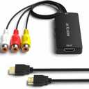 Dingsun RCA to HDMI Converter, AV to HDMI Adapter Support 1080P/720P for PS2/PS3/N64/Wii/VHS/VCR/DVD/Blue-Ray Players etc.