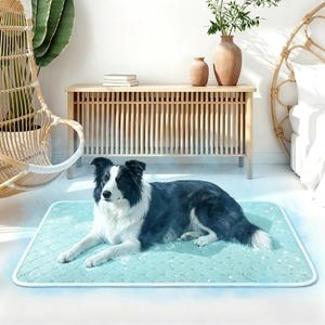 Cooling Mat for Dogs Cats,Pet Dog Cooling Mat Blanket for Dogs,36x24, Blue | Q-Max>0.5 Thin Breathable Anti-Slip Bottom Washable Cooling Dog Bed,Cool Relief & Portable for Travel Pet Cooling Mat