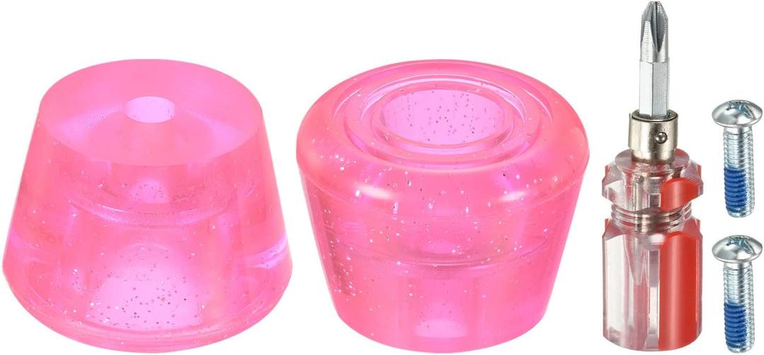 PATIKIL Roller Skate Toe Stops with Screwdriver 82A Rubber Brake Stoppers Block for Roller Skate Accessories Replacement (Pink)