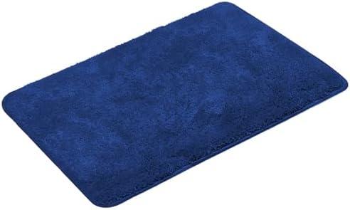 Reyox Plush Shaggy Bath Rug, Contour Mat and Toilet Lid Cover, Soft Microfiber Non Slip Bathroom Rugs Navy Blue Rectangle