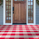 Buffalo Plaid Area Rug - 4 x 6 Ft, Black and White Checkered, Washable Cotton, Ideal for Front Porch, Kitchen, Entryway, Patio, Bathroom