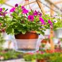 Miuwauer 20 Pack of 8-inch Hanging Basket Water Catcher Plastic Hanging Plant Drip Pan Tray Plastic Saucers Liners for Indoor Outdoor Hanging Plants Baskets Flower Pots - Clear, Round