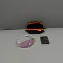 Photochromic Running Glasses for Women-UV 400 Protection, Anti-Fog,Durable for Cycling& Jopping Outdoor Sports (White Purple Frame-purple Photochromic Lens)